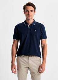 Polo stretch manches courtes bleu fonce CAMBERABERO homme