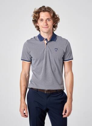 Polo tissage jersey manches courtes bleu CAMBERABERO homme