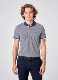 Polo imprimé rayures manches courtes bleu CAMBERABERO homme