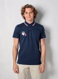 Polo tissage jersey manches courtes bleu CAMBERABERO homme