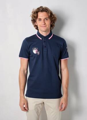 Polo tissage jersey manches courtes bleu CAMBERABERO homme