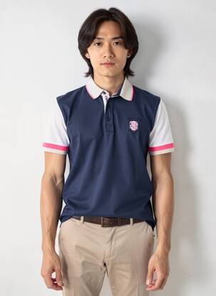 Polo tissage jersey manches courtes bleu CAMBERABERO homme