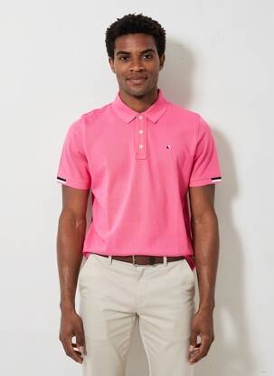 Polo stretch manches courtes rose CAMBERABERO homme