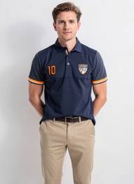 Polo tissage jersey manches courtes bleu CAMBERABERO homme