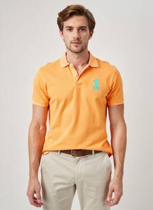 Polo stretch manches courtes orange HACKETT homme