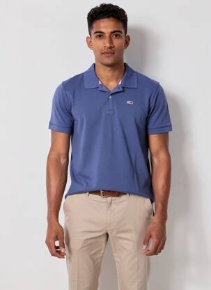 Polo stretch manches courtes bleu TOMMY HILFIGER homme