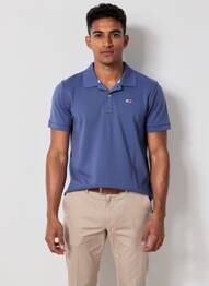 Polo stretch manches courtes bleu TOMMY HILFIGER homme