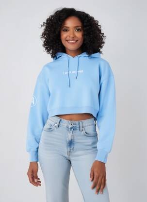 Sweat-shirt à capuche stretch manches longues bleu BARSTOOL SPORTS femme