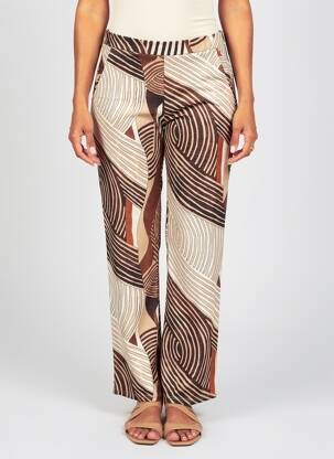 Pantalon droit stretch taille normale beige ESCORPION femme