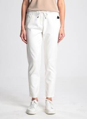Pantalon slim taille élastique taille normale blanc FRANK WALDER femme