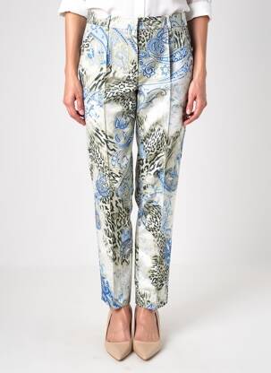 Pantalon chino tissage popeline taille normale bleu STEINBOCK femme