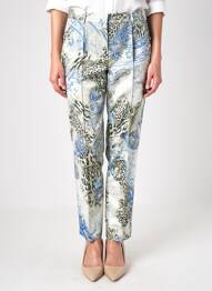 Pantalon chino tissage popeline taille normale bleu STEINBOCK femme