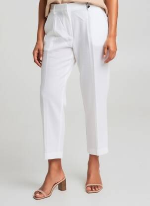 Pantalon 7/8 taille élastique taille normale blanc GERRY WEBER femme