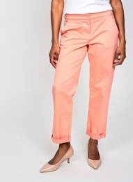 Pantalon chino tissage popeline taille normale orange ARMOR LUX femme