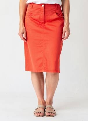 Jupe mi-longue coupe droite orange GERRY WEBER femme