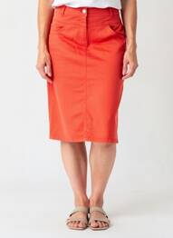 Jupe mi-longue coupe droite orange GERRY WEBER femme