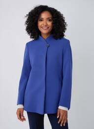 Manteau court poches sans capuche bleu STEINBOCK femme