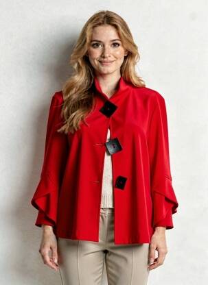 Veste casual fermeture boutonnée sur le devant rouge JOSEPH RIBKOFF femme