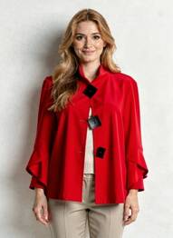 Veste casual fermeture boutonnée sur le devant rouge JOSEPH RIBKOFF femme