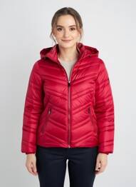 Doudoune poches a capuche rouge JUNGE femme