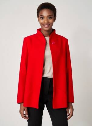 Manteau court poches sans capuche rouge STEINBOCK femme