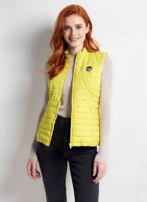 Doudoune poches sans capuche jaune BERMUDES femme