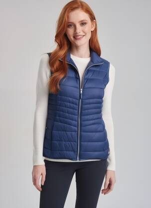 Doudoune poches sans capuche bleu BERMUDES femme
