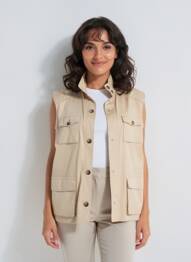 Gilet sans manche coupe cintrée beige STEINBOCK femme