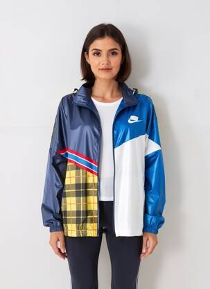 Veste casual coupe droite bleu NIKE femme