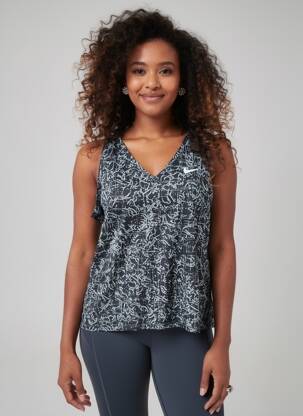 Débardeur col v sans manche bleu NIKE femme