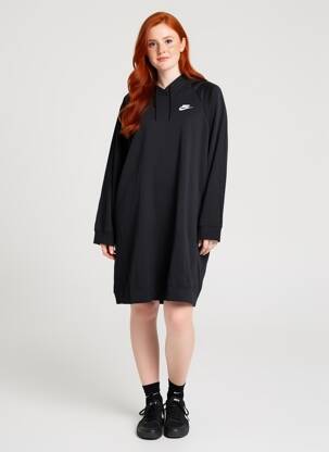 Robe pull coupe droite manches longues noir NIKE femme
