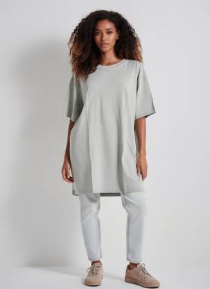 Tunique manches courtes col rond gris NIKE femme