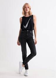 Débardeur coupe droite sans manche noir NIKE femme