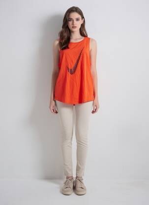 Débardeur coupe droite sans manche orange NIKE femme