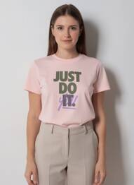 T-shirt sérigraphie floquée manches courtes rose NIKE femme