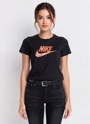 T-shirt sérigraphie floquée manches courtes noir NIKE femme