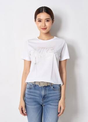T-shirt sérigraphie floquée manches courtes blanc NIKE femme