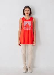 Débardeur coupe droite sans manche rouge NIKE femme