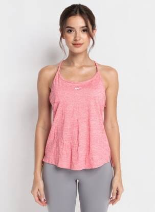 T-shirt sérigraphie floquée fines bretelles rose NIKE femme