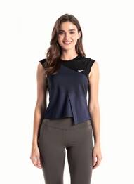 T-shirt stretch manches courtes noir NIKE femme