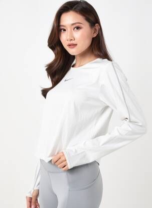 T-shirt manches longues manches longues beige NIKE femme
