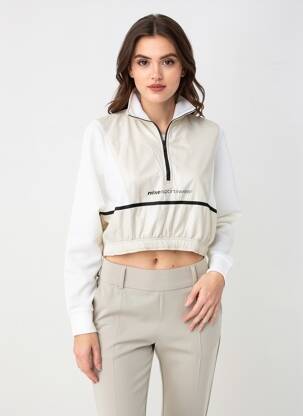 Sweat-shirt stretch manches longues beige NIKE femme