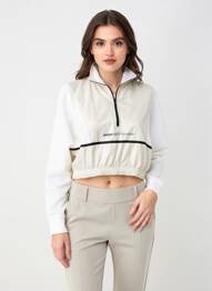 Sweat-shirt stretch manches longues beige NIKE femme