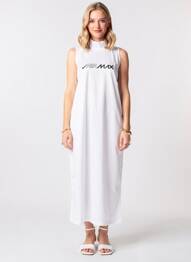 Robe longue sans manche sans manche blanc NIKE femme