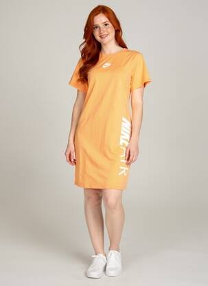 Robe courte manches courtes manches courtes orange NIKE femme
