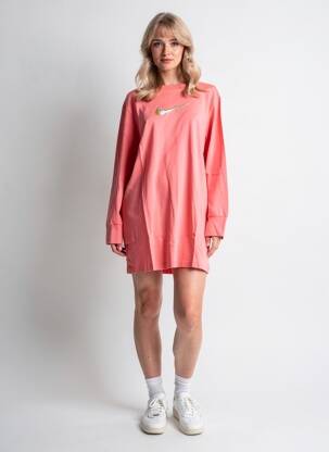 Robe courte manches longues manches longues rose NIKE femme