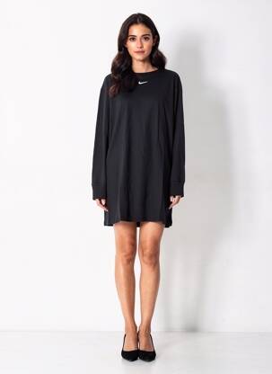 Robe courte manches longues manches longues noir NIKE femme
