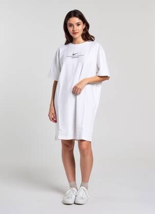 Robe courte manches courtes manches courtes blanc NIKE femme