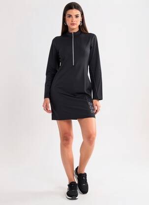 Robe courte manches longues manches longues noir NIKE femme