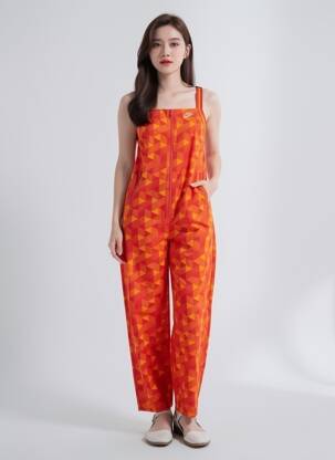 Combi-pantalon fines bretelles fines bretelles orange NIKE femme